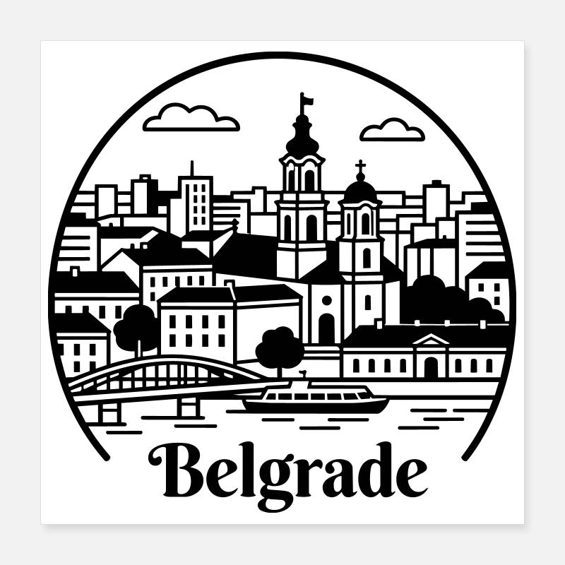 Belgrade Poster 40 x 40 cm