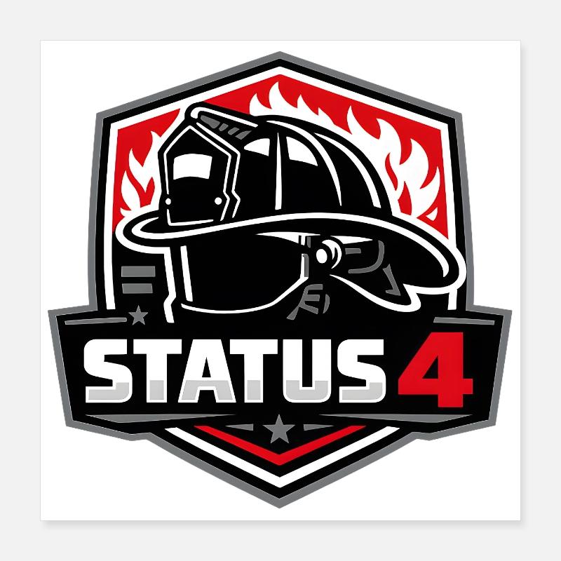 Logotype de protection des pompiers Status4 Poster 40 x 40 cm