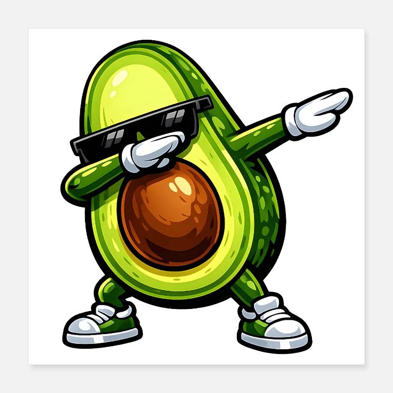 Dabbing Avocado Poster 16" x 16" (40x40 cm)