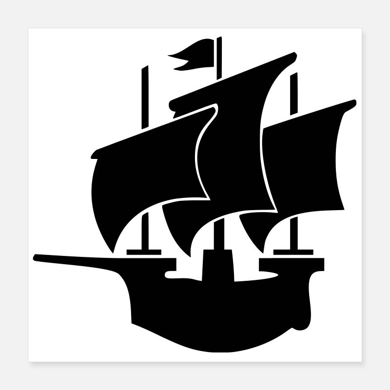 sailing ship Hanseatic cog Poster 16" x 16" (40x40 cm)