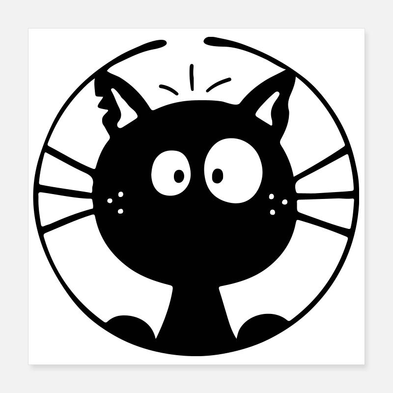 Neugierige Katze Poster 40x40 cm