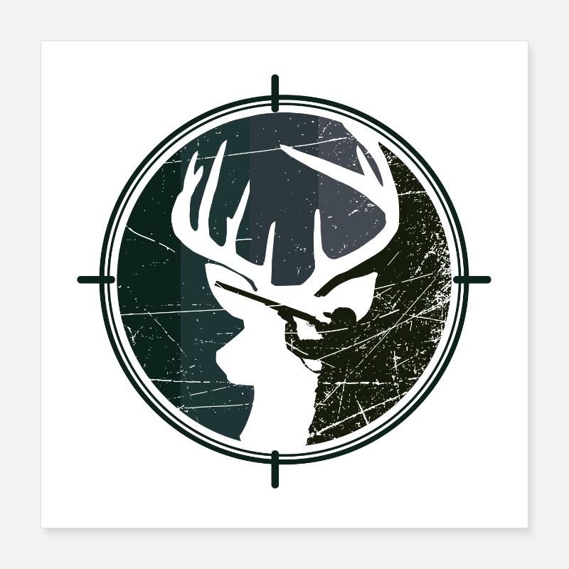 Chasseur - Chasse - Cerf Poster 40 x 40 cm