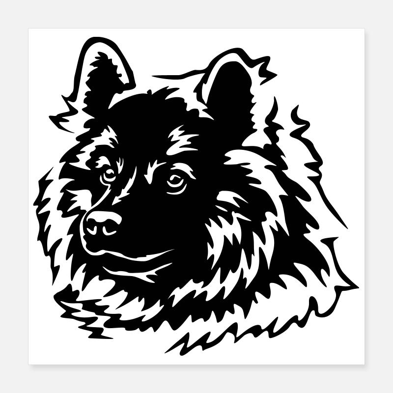 Eurasier Kopf Poster 40x40 cm