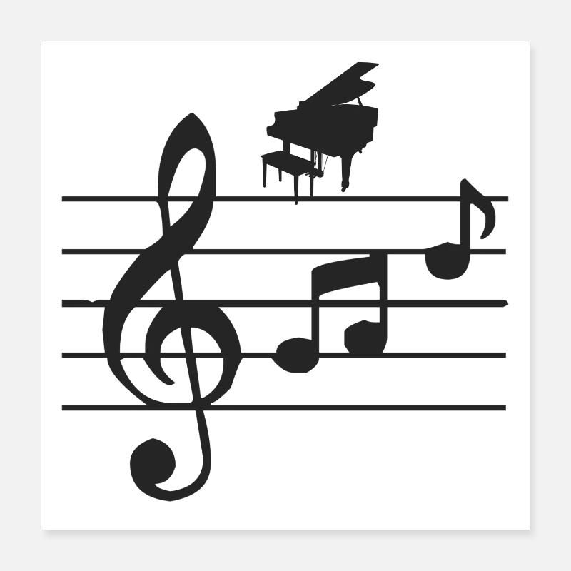 Piano Poster 40 x 40 cm