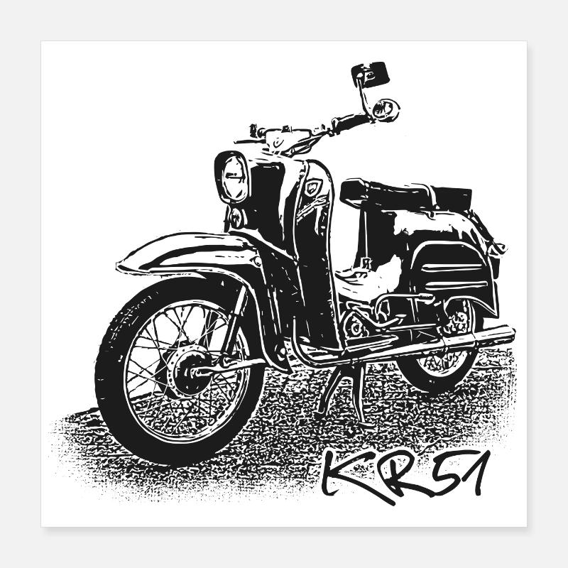 SIMSON Schwalbe KR51 Poster 16" x 16" (40x40 cm)