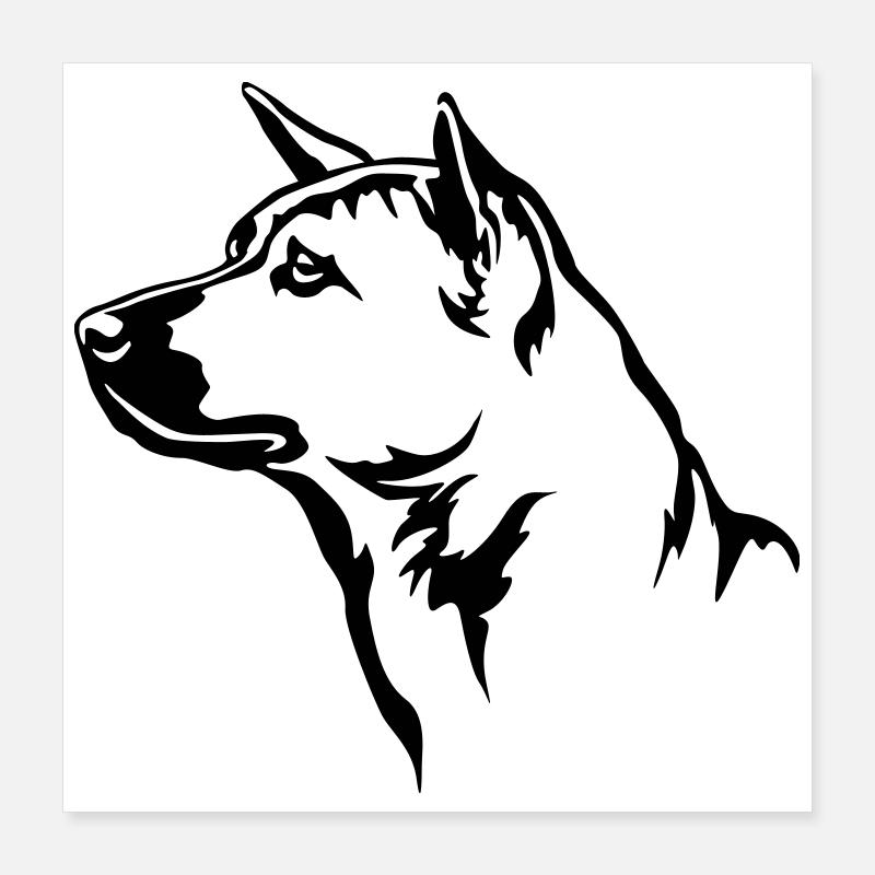 Thai Ridgeback Head Poster 40 x 40 cm