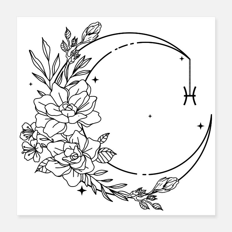 Fische Astrologie Poster 40x40 cm