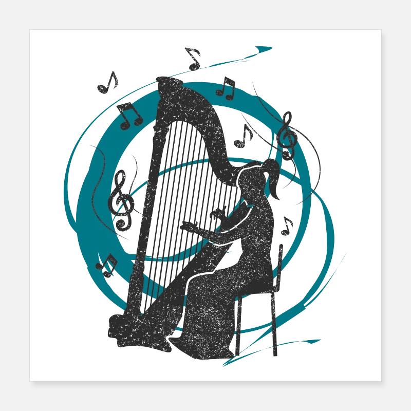 Harfenklänge Poster 40x40 cm