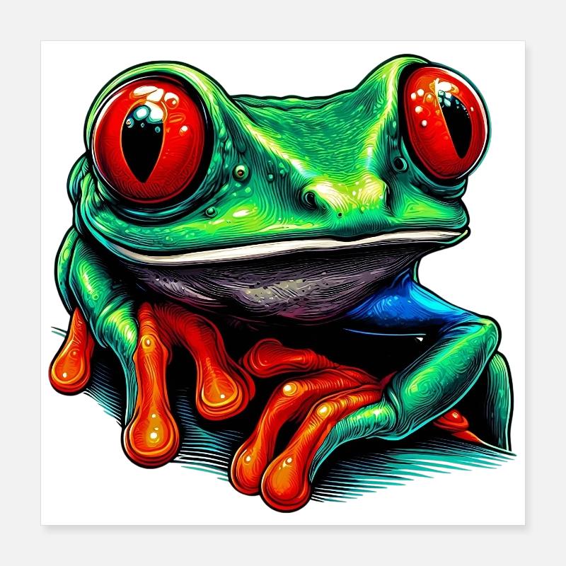 Red-eyed tree frog Poster 16" x 16" (40x40 cm)