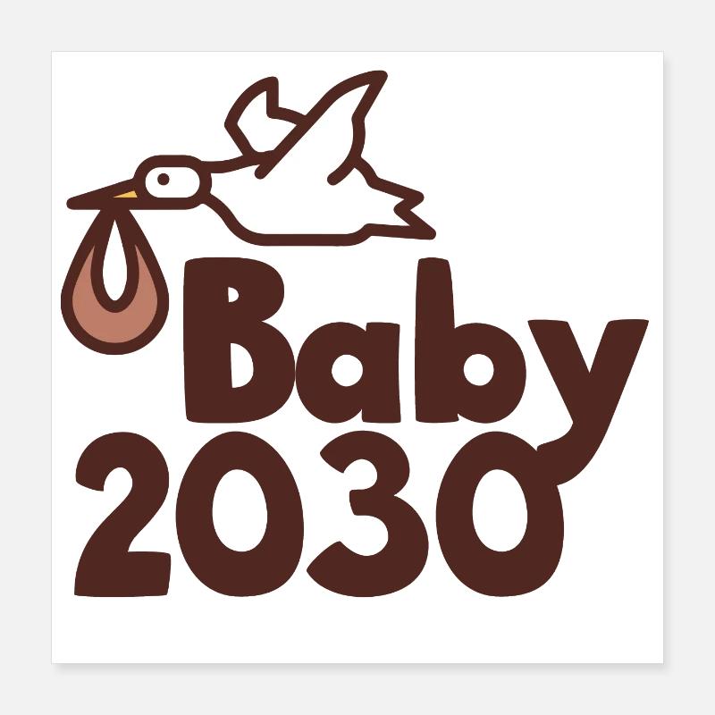Bébé cigogne 2030 Poster 40 x 40 cm