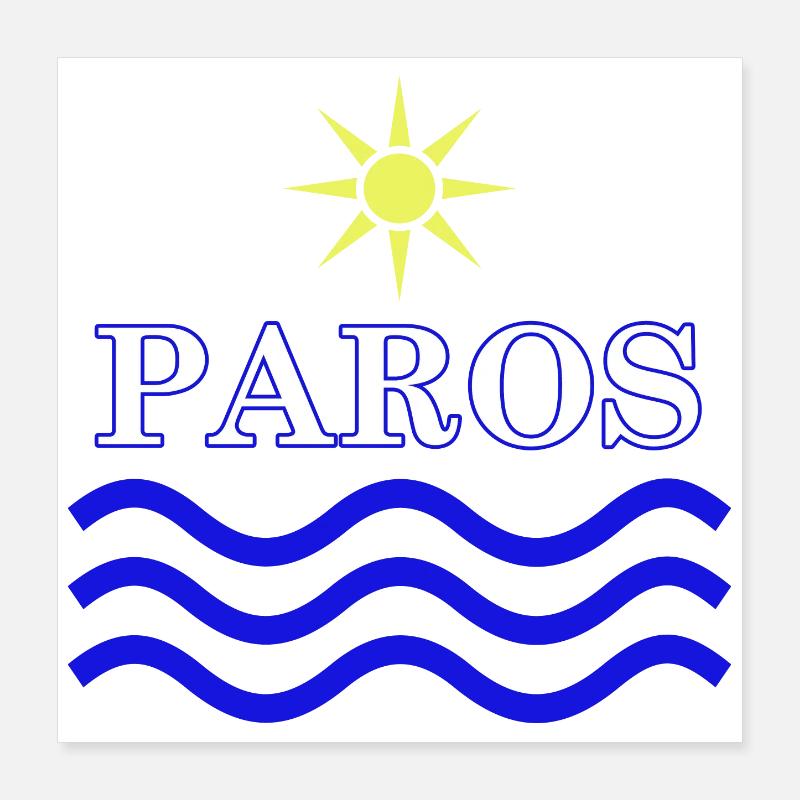 PAROS-Grèce Eau Solaire Poster 40 x 40 cm