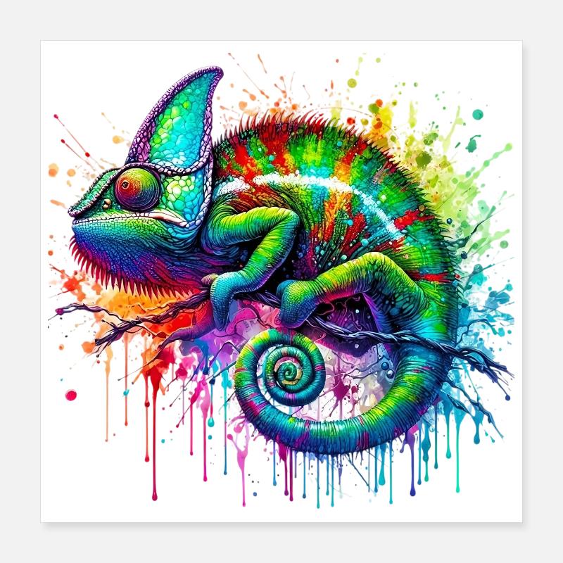 Caméléon Poster 40 x 40 cm