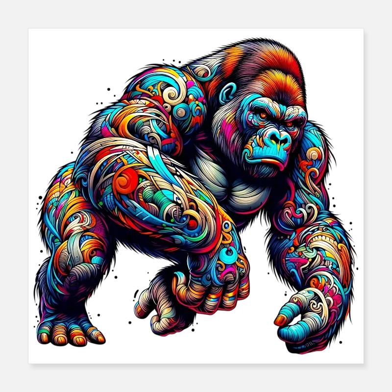 Gorille Poster 40 x 40 cm