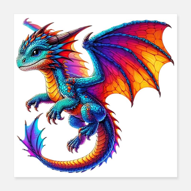 Drache Poster 40x40 cm