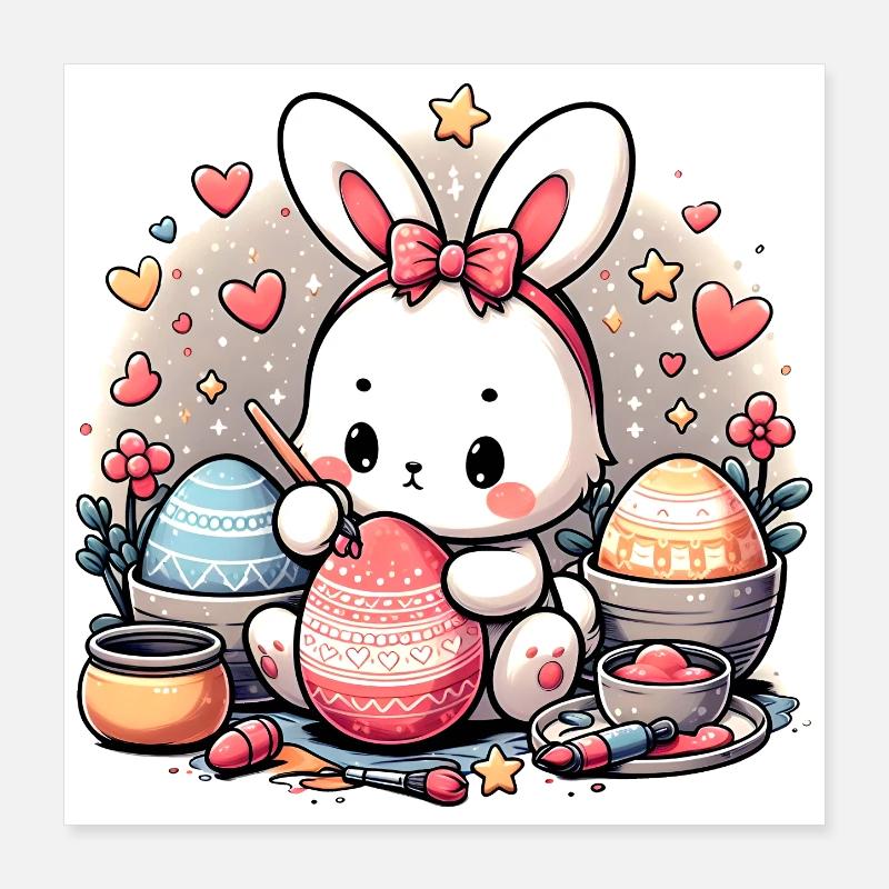 Préparatifs de Pâques Poster 40 x 40 cm