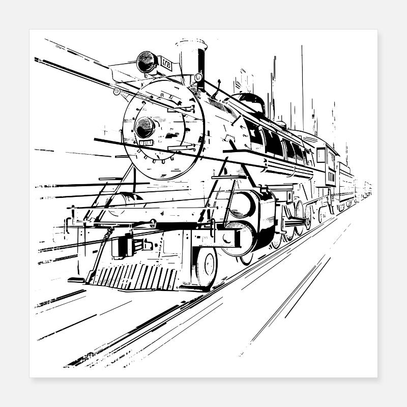 Train Poster 40 x 40 cm