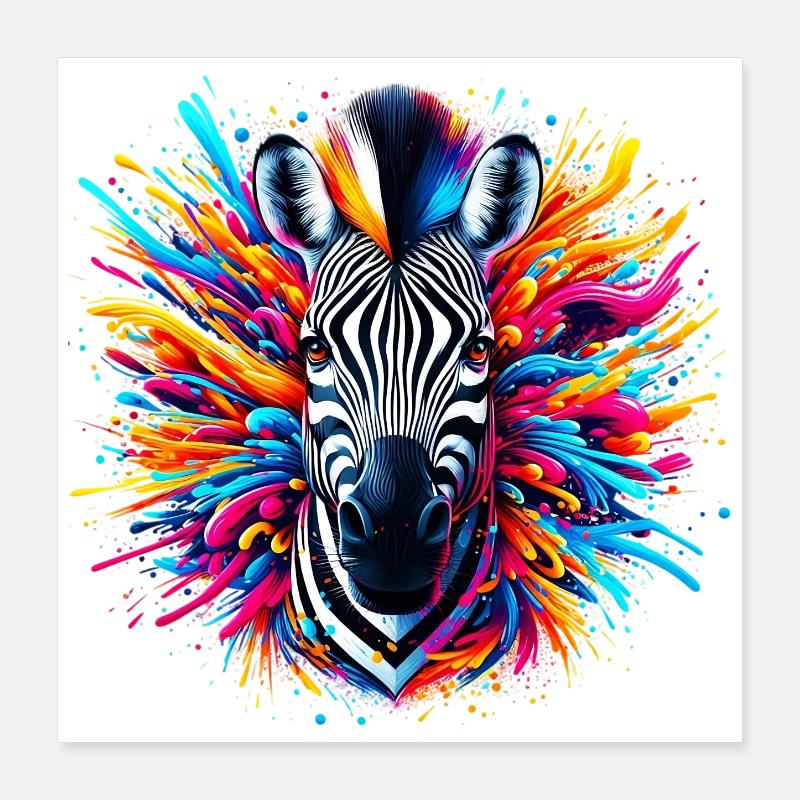 Zèbre Poster 40 x 40 cm