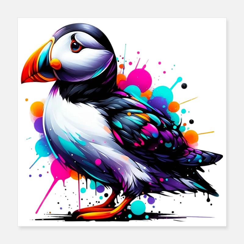 Macareux Poster 40 x 40 cm