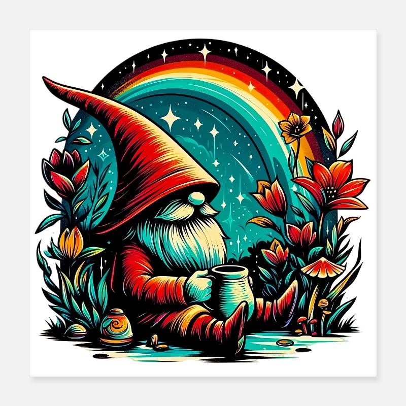 Gnome Poster 40 x 40 cm