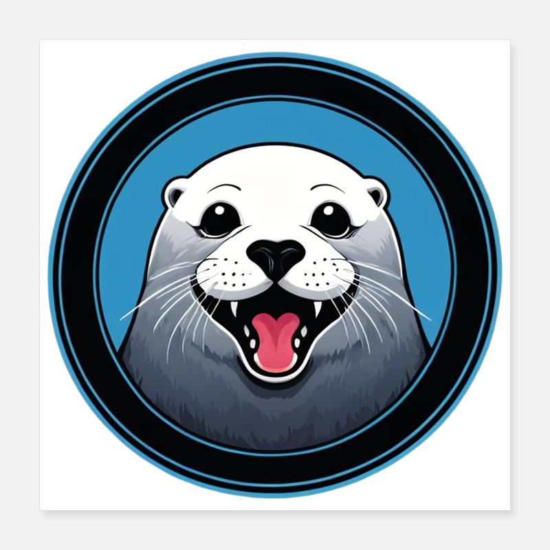 Cheerful seal Poster 16" x 16" (40x40 cm)