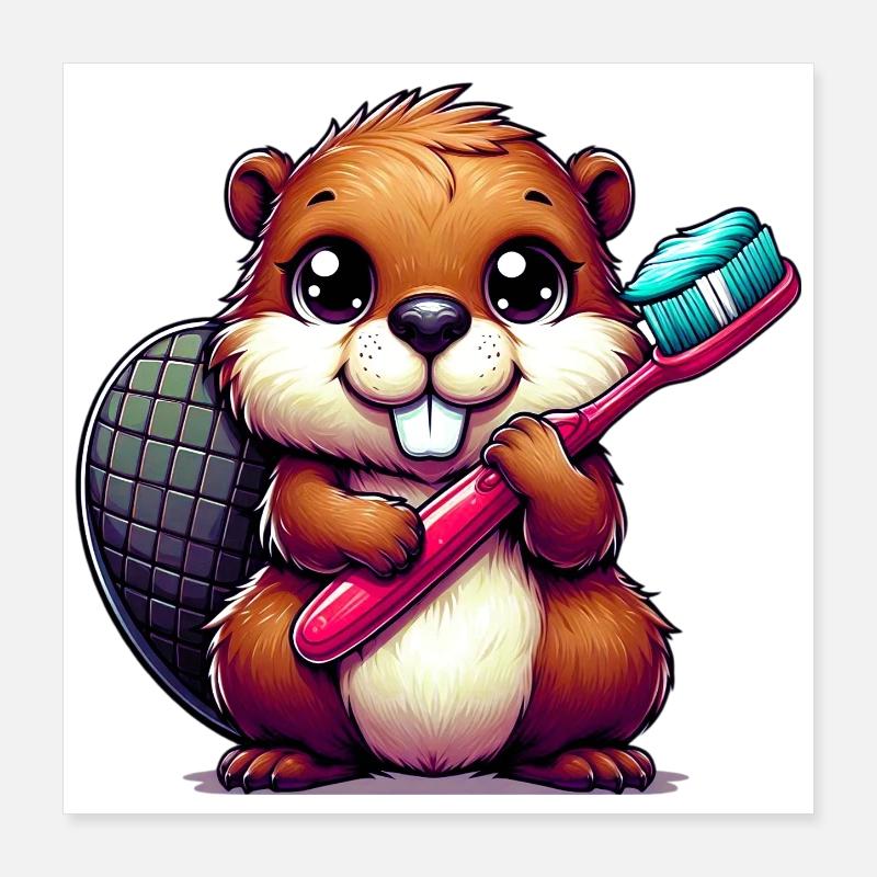 Castor Poster 40 x 40 cm