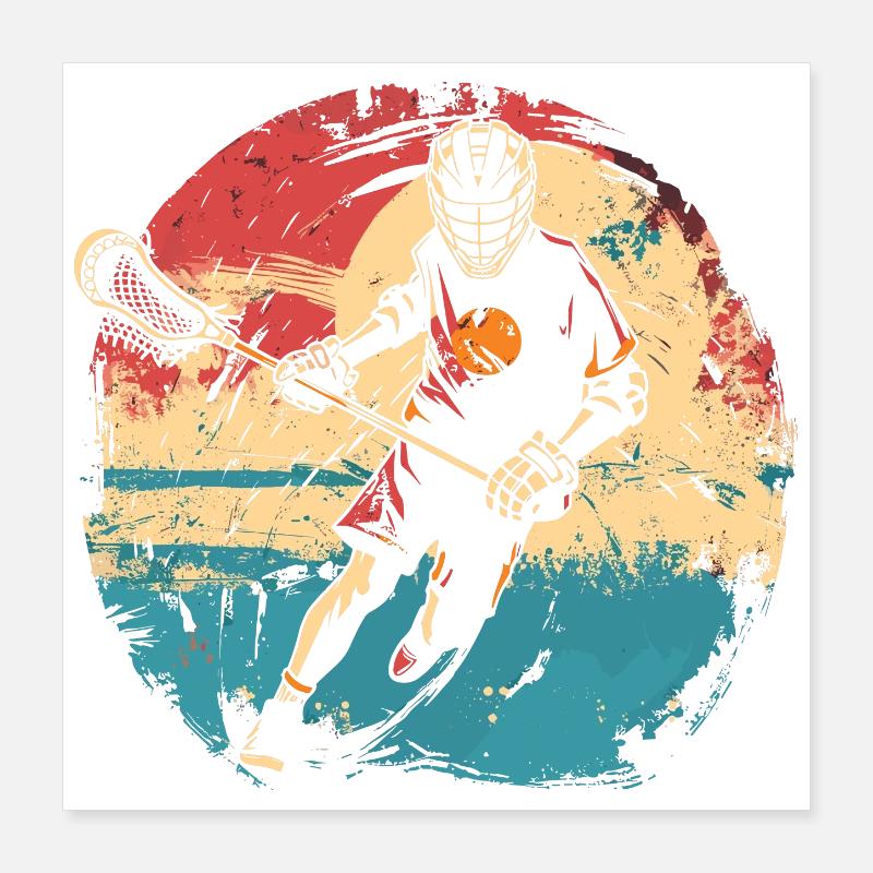 Lacrosse player 80s Poster 16" x 16" (40x40 cm)