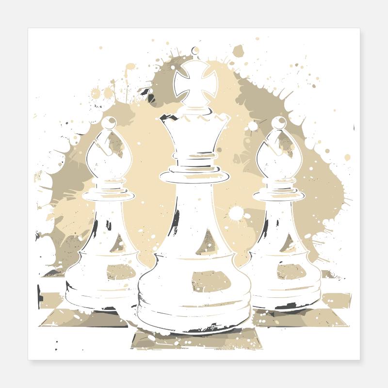 Graffiti d’échecs Poster 40 x 40 cm