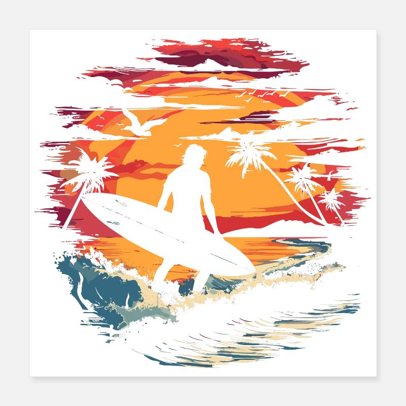Graphisme Surfer Poster 40 x 40 cm