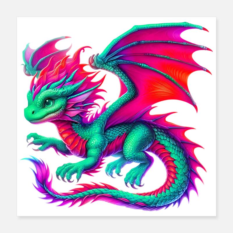 Drache Poster 40x40 cm