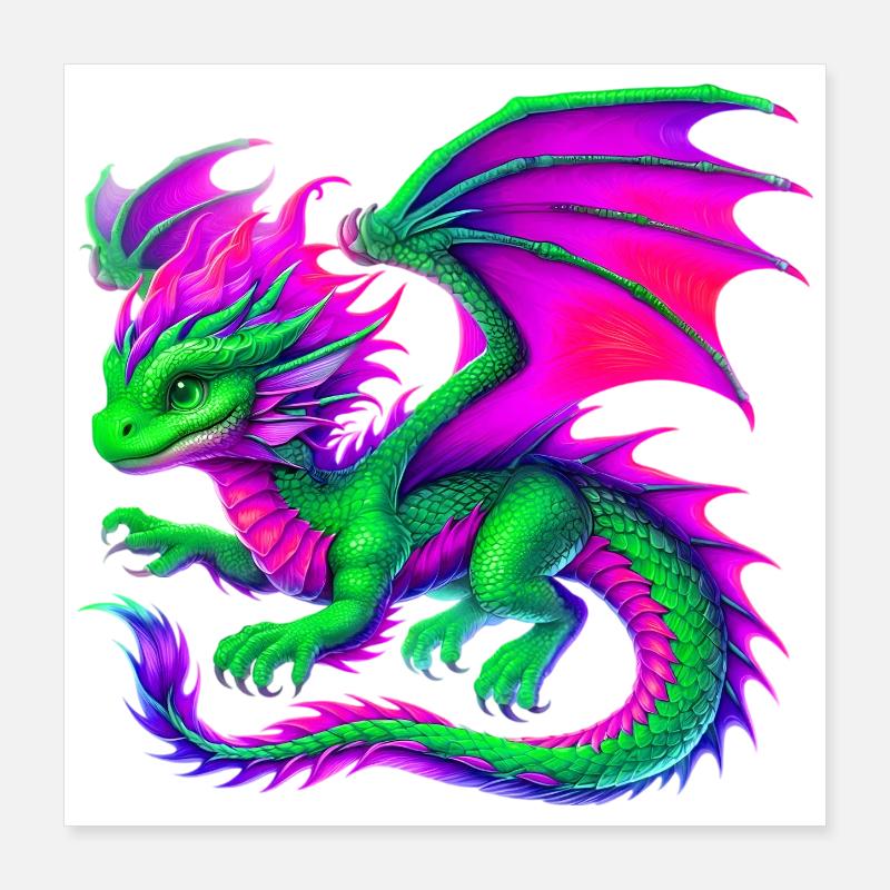 Drache Poster 40x40 cm
