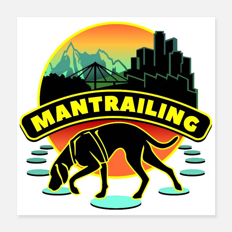 Mantrailing Retro Poster 40x40 cm
