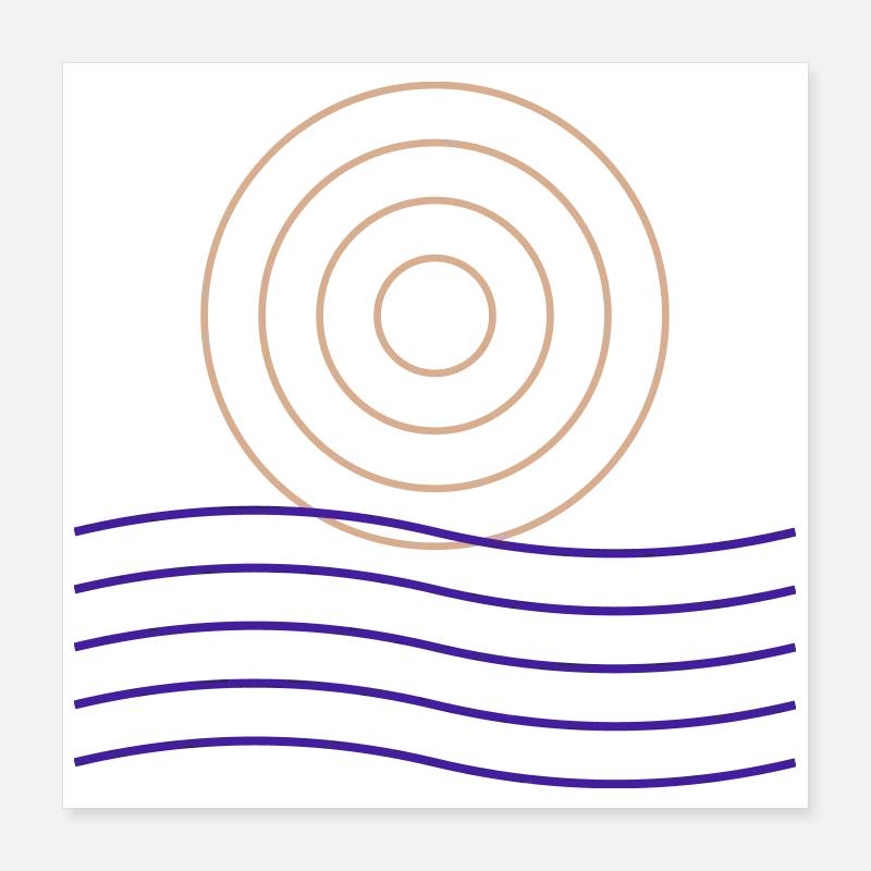 Conception de lignes géométriques et de cercles Poster 40 x 40 cm