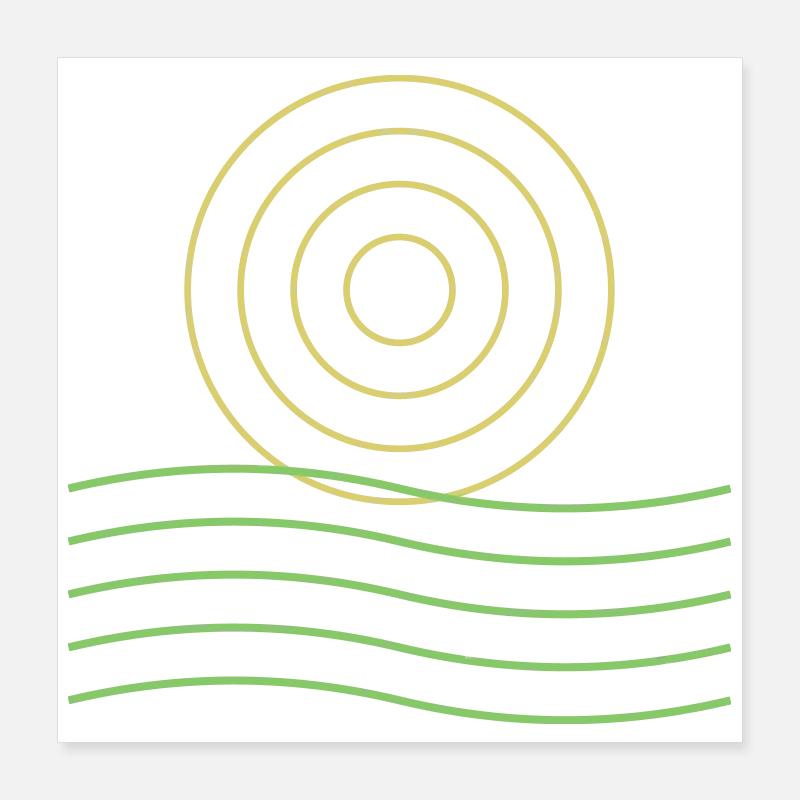 Icône et lignes abstraites du soleil Poster 40 x 40 cm