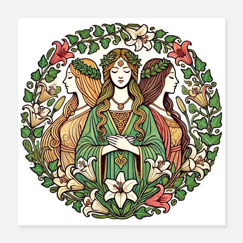 Triple Moon Goddess Poster 16" x 16" (40x40 cm)