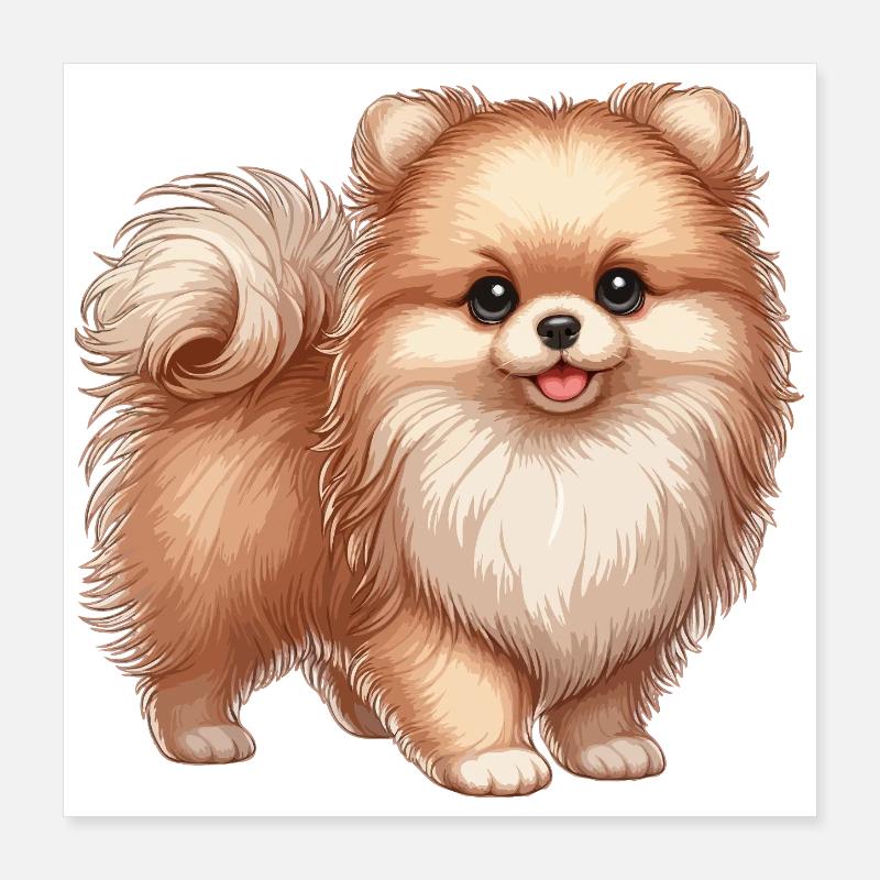 Chiot poméranien Poster 40 x 40 cm