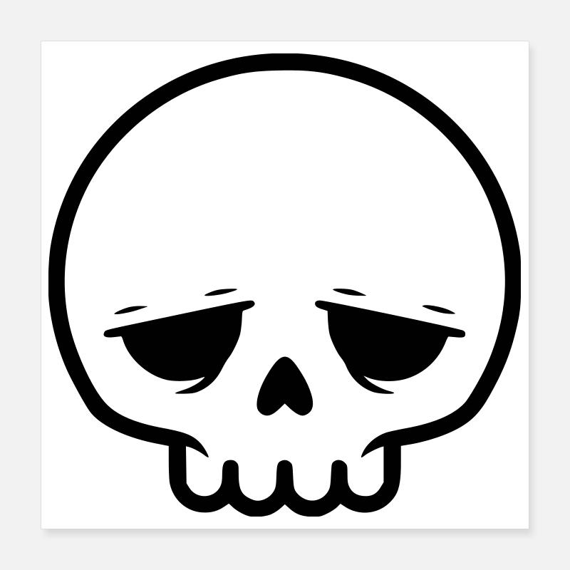 Crâne triste | Emo & Goth Design Poster 40 x 40 cm
