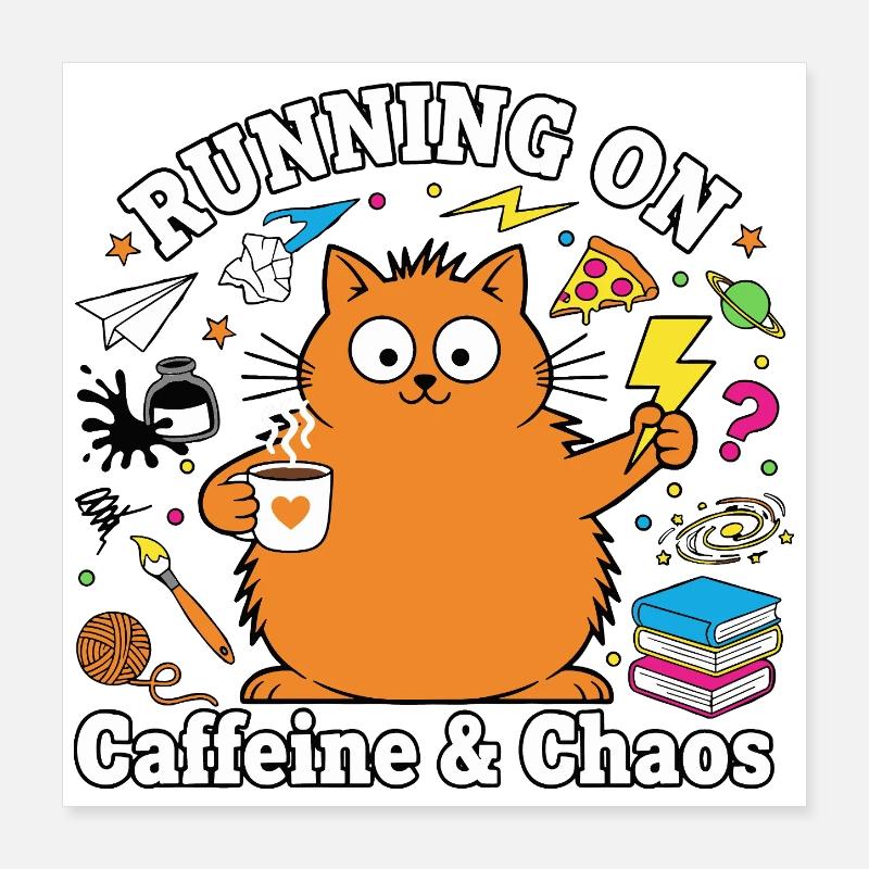 Fonctionne en mode chat Caffeine &amp; Chaos Poster 40 x 40 cm