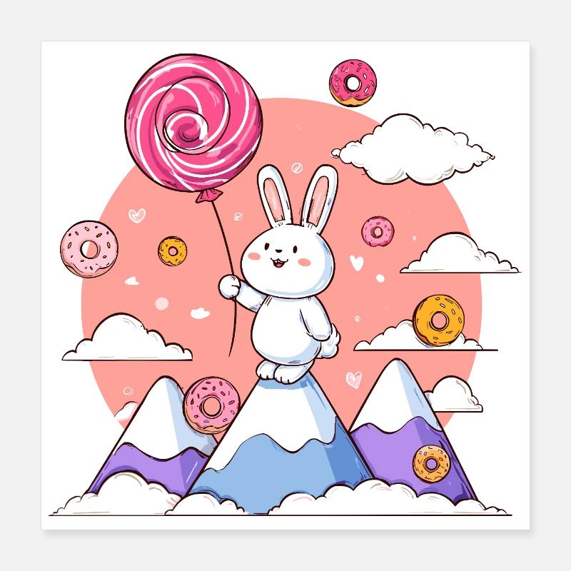 Sugar-sweet bunny on sugar summit Poster 16" x 16" (40x40 cm)