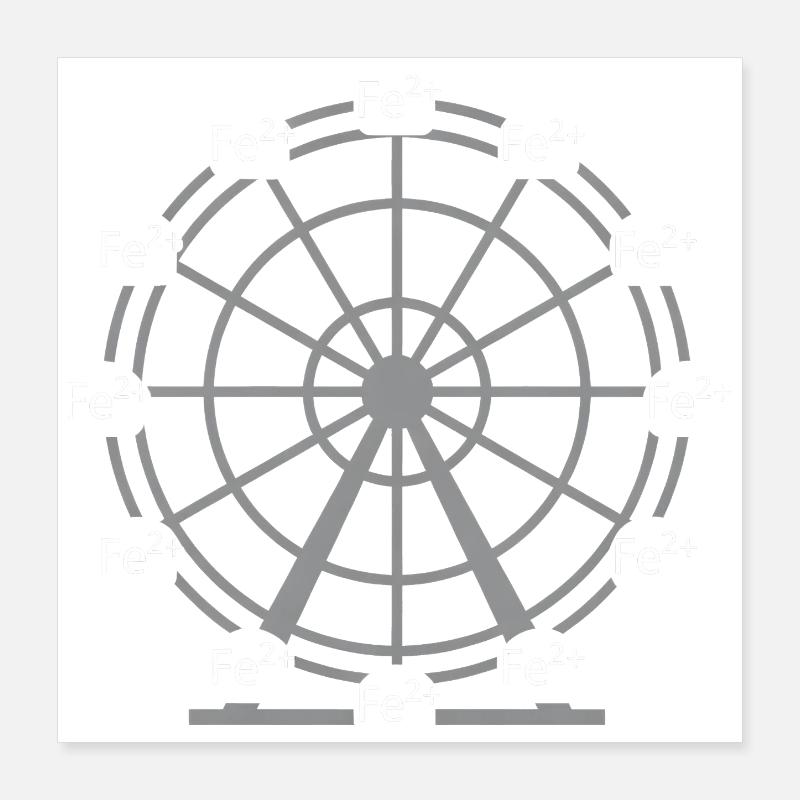 Ferrous Iron Fe2+ Ion Chemistry Science Design Poster 16" x 16" (40x40 cm)