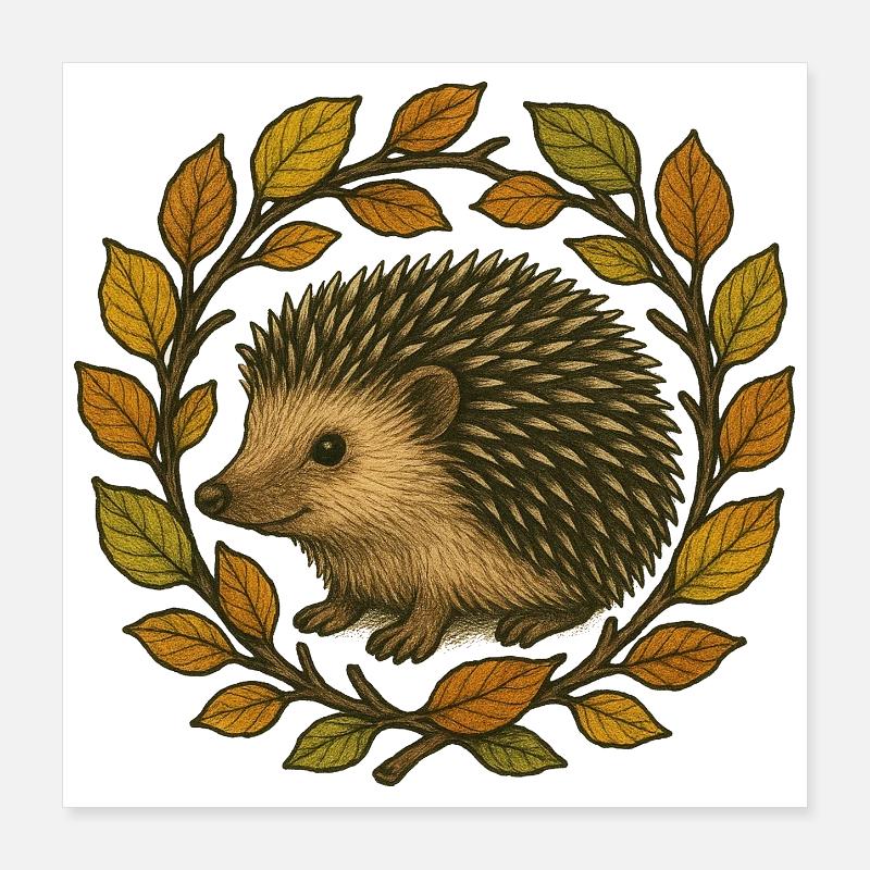 Herbst-Igelkranz Poster 40x40 cm