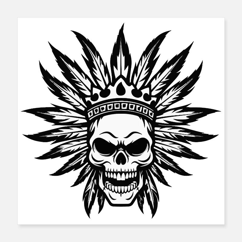 Häuptling Apache TotenIndianer Poster 40x40 cm