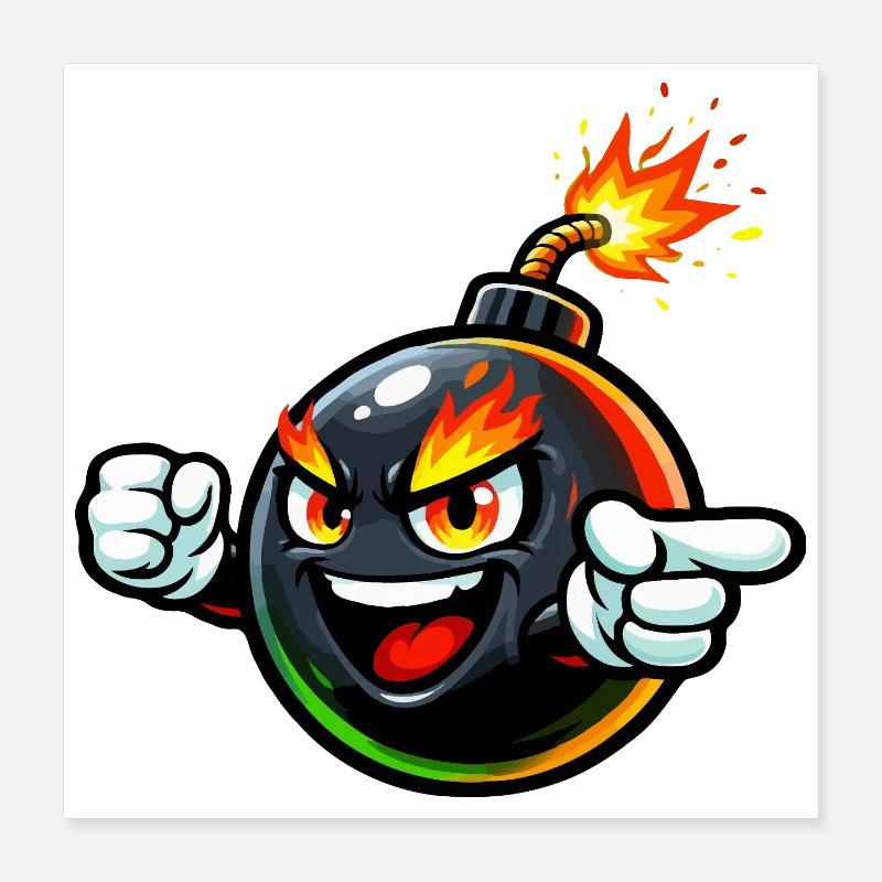 Explosive Angry Bomb Show Poster 16" x 16" (40x40 cm)