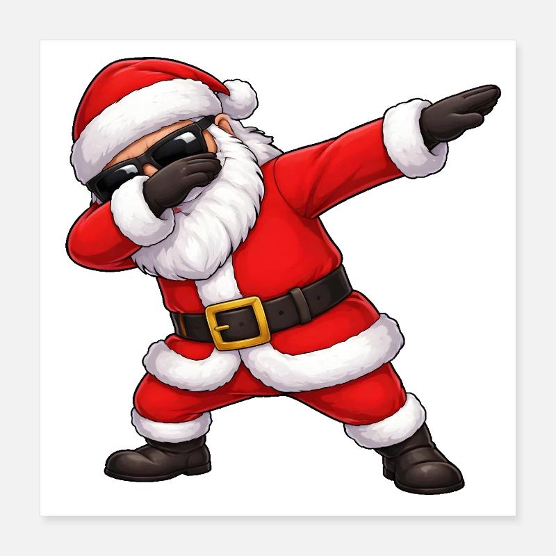 Dabbing Weihnachtsmann Poster 40x40 cm