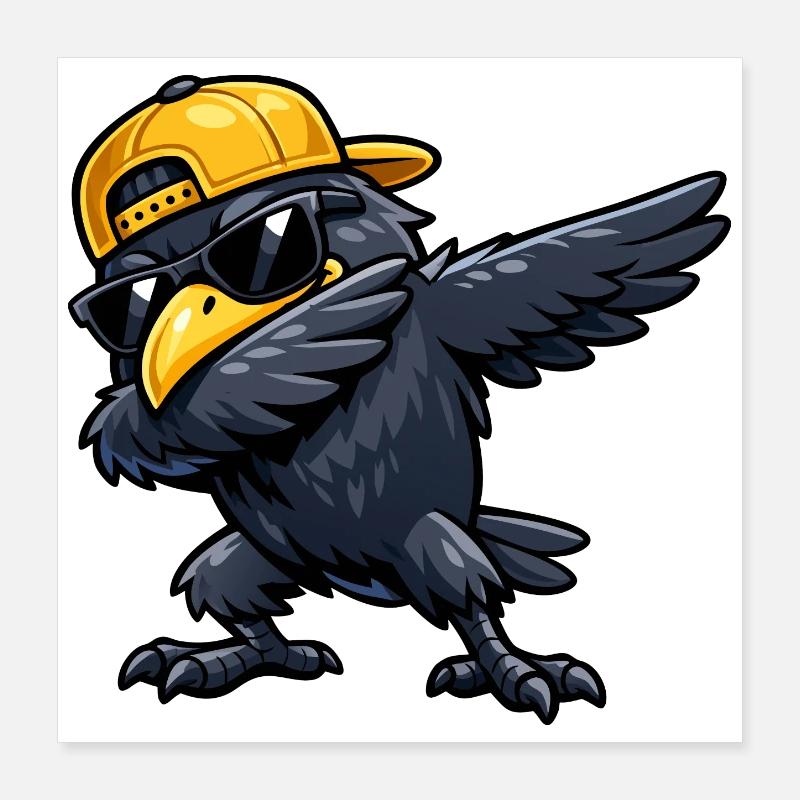 Dabbing Raven Poster 40x40 cm