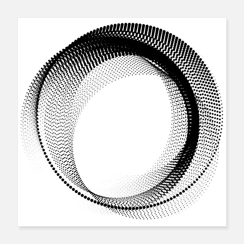 Forme circulaire abstraite Poster 40 x 40 cm