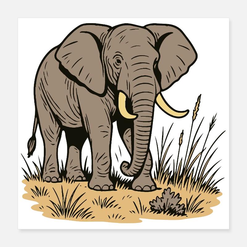 Elefant Poster 40x40 cm