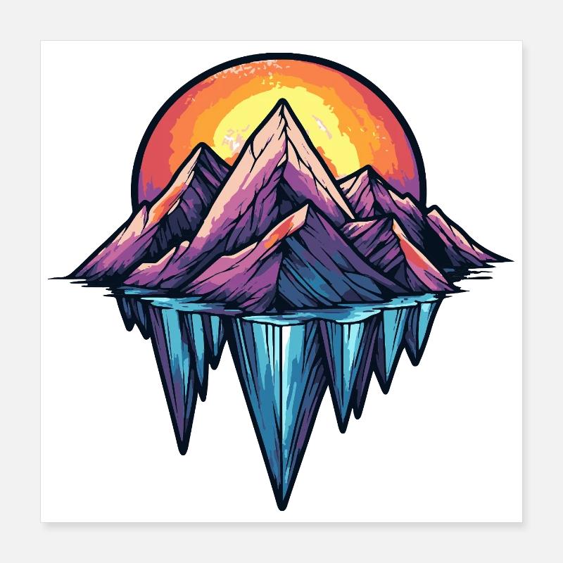 Eisberge Symbol Berge Poster 40 x 40 cm