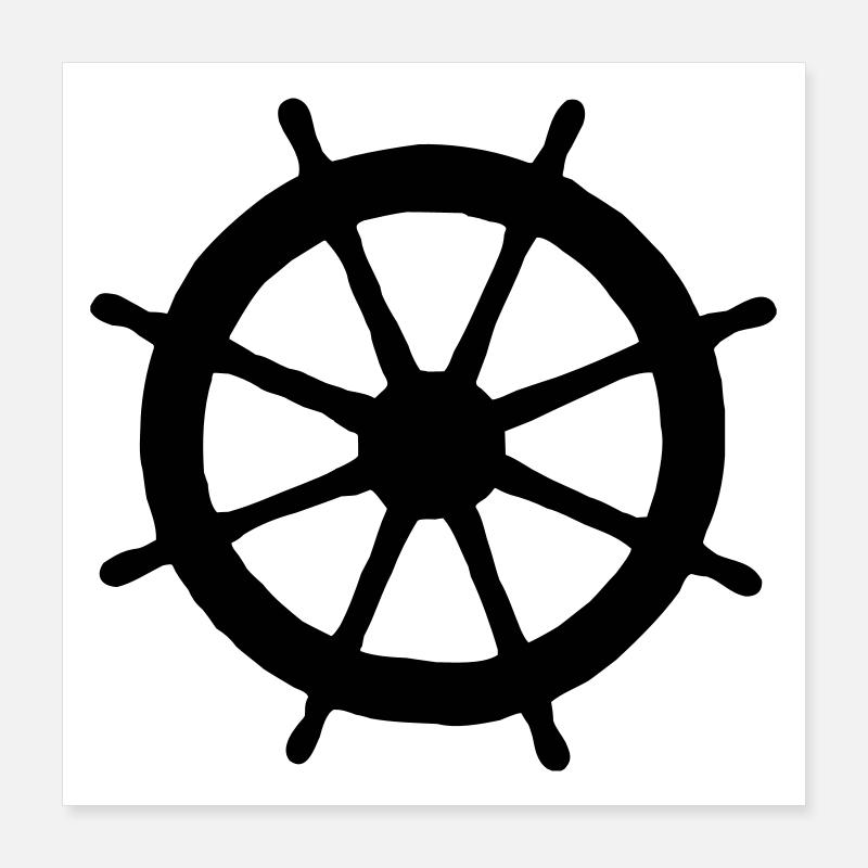 Steering Wheel Sail Sailing Sailor Poster 16" x 16" (40x40 cm)