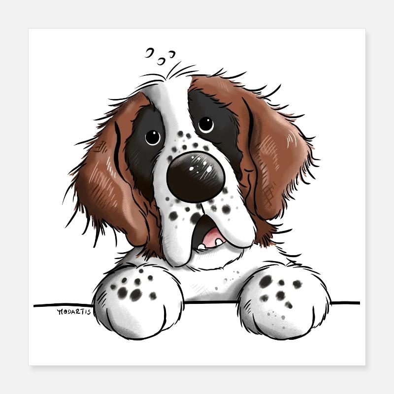 Mignon Saint Bernard Poster 40 x 40 cm