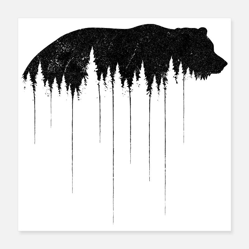 Bear Poster 16" x 16" (40x40 cm)